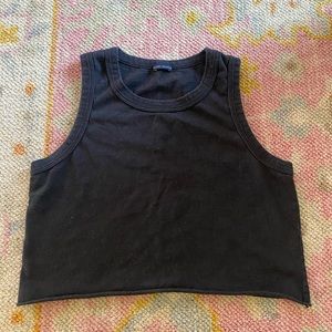 BRANDY MELVILLE Black Cut Off Cropped Tank